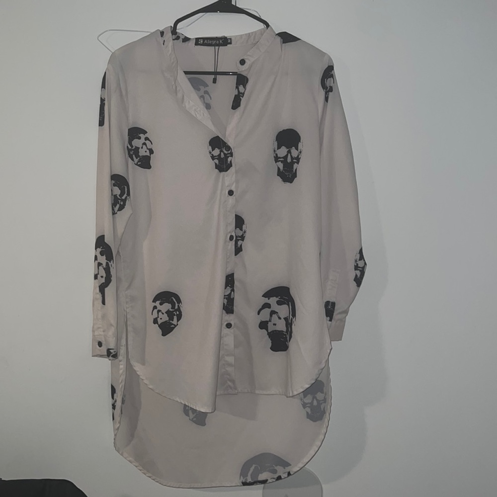 Allegra K Skull Blouse M